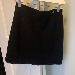 Classic Chanel Black Tweed Skirt Size 36